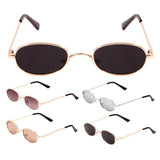 Slim Metal Oval Classic Casual Retro Sunglasses