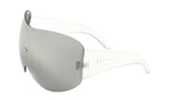 Alps Rimless Oversized Shield Mono Lens Futuristic Retro Sunglasses