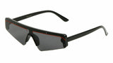Slim Skinny Semi Rimless Shield One Piece Mono Lens Futuristic Wrap Sunglasses