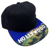 Black Sublimated Print Bill Strapback Hat