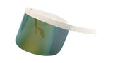 Half Rim Flat Top Oversized XXL Mono Shield Futuristic Wrap Face Visor Sunglasses