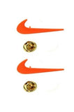 Metal Nike Logo Swoosh Check Mark 2 Piece Lapel Piece Set