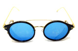 Round Circle Steampunk Aviator Sunglasses w/Mesh Side Shield Wind Guard