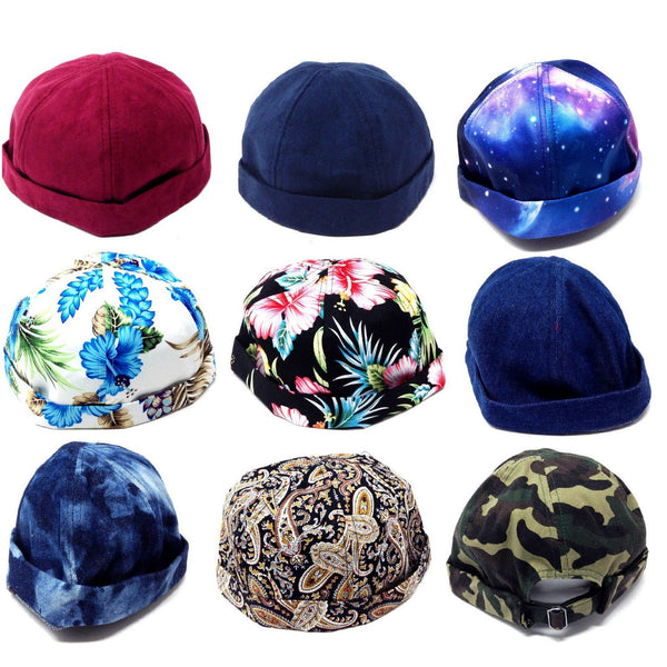 6 Panel Docker Hat Brimless Adjustable Cap