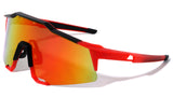 Oversized Semi Rimless Shield Wrap Around Outdoor Shield Sunglasses