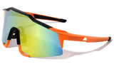 Oversized Semi Rimless Shield Wrap Around Outdoor Shield Sunglasses