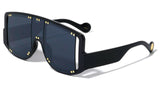 Thick Bold Oversized Square Shield Aviator Luxury Sunglasses