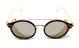 Round Circle Steampunk Aviator Sunglasses w/Mesh Side Shield Wind Guard