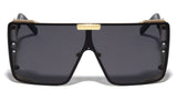 XL Oversized One Piece Floating Lens Shield Aviator Luxury Sunglasses