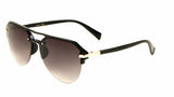 Luxury Half Rim Retro Pilot Aviator Sunglasses