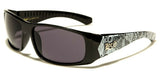 Locs Paisley Bandana Print Square Retro Wrap Around Sunglasses