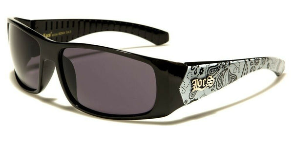 Locs Paisley Bandana Print Square Retro Wrap Around Sunglasses