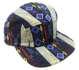 Tribal Native American Mixed Prints Fabric 5 Panel Strapback Camper Hat