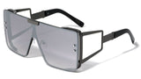 XL Oversized One Piece Floating Lens Shield Aviator Luxury Sunglasses