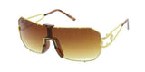 Gazelle Hustler Flat Top Oversized Luxury Shield Aviator Sunglasses