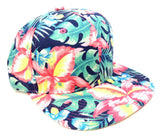 Bright Multicolor Hibiscus Hawaiian All Over Floral Print Snapback