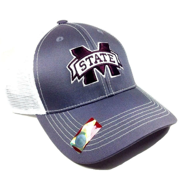 Mississippi State University Bulldogs Grey Ghost Adjustable Mesh Trucker Curved Bill Snapback Hat