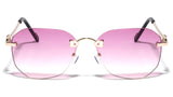 Bowie Rimless Square Sport Pilot Aviator Sunglasses