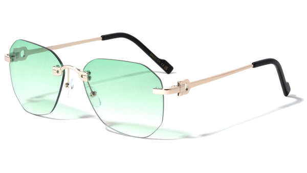 Bowie Rimless Square Sport Pilot Aviator Sunglasses