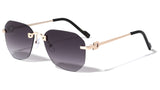Bowie Rimless Square Sport Pilot Aviator Sunglasses