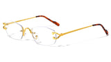 Savant Slim Rimless Geometric Oval Aviator Sunglasses