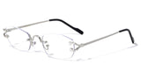 Savant Slim Rimless Geometric Oval Aviator Sunglasses
