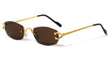 Savant Slim Rimless Geometric Oval Aviator Sunglasses