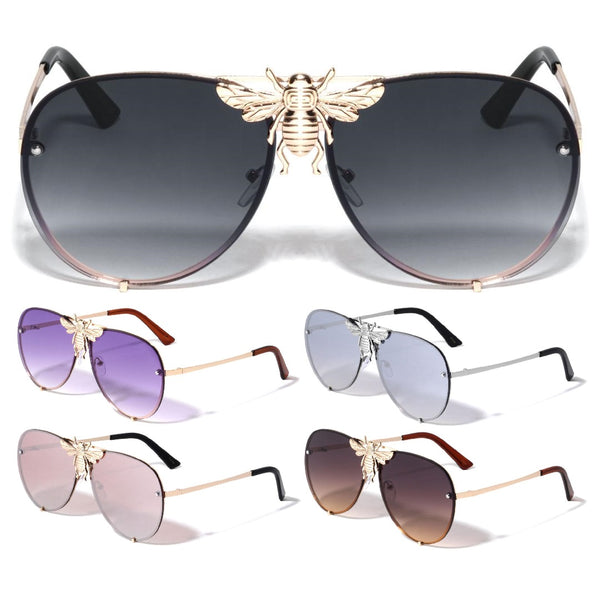 3D Killer Bee Luxury Hip Hop Aviator Sunglasses Floating Lenses
