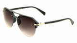 Luxury Half Rim Retro Pilot Aviator Sunglasses