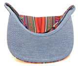 Tribal Native American Mixed Prints Fabric 5 Panel Strapback Camper Hat