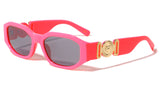 Slim Oval Gold Tiger Medallion Luxury Biggie Sunglasses