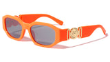 Slim Oval Gold Tiger Medallion Luxury Biggie Sunglasses