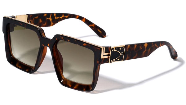 Royale Oversized Thick Bold Square Classic Retro Luxury Sunglasses