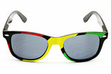 Rasta Stripes Square Sunglasses Jamaican Colors