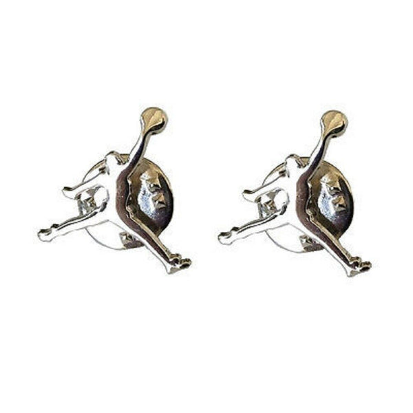 Silver Metallic Air Jordan Jumpman Logo 2 Piece Lapel Pin Set