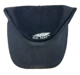 United States Navy Black 3D Anchor Logo Adjustable Hat