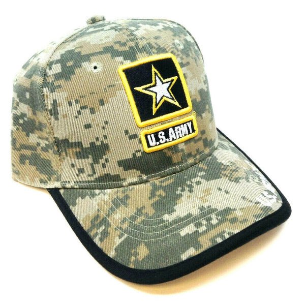 United States Army Strong Digital Camo Black Border Star Adjustable Hat