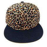 2 Tone Cheetah / Leopard Print Crown & Black Bill Snapback