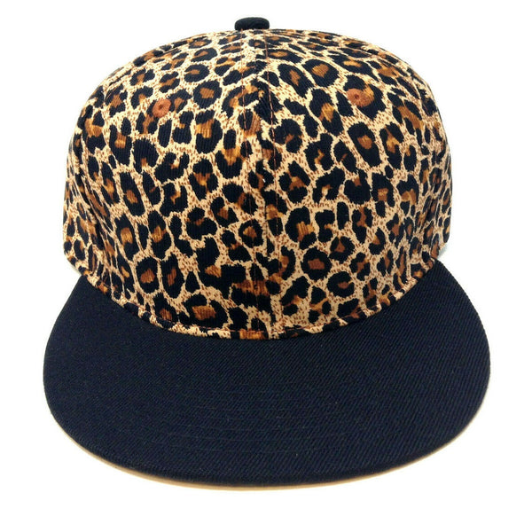 2 Tone Cheetah / Leopard Print Crown & Black Bill Snapback
