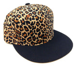 2 Tone Cheetah / Leopard Print Crown & Black Bill Snapback