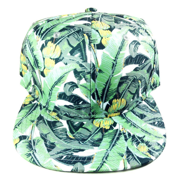 Banana Palms Green All Over Floral Print Snapback