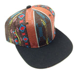 Brown & Red Aztec / Navajo All Over Print Crown Black Bill Snapback