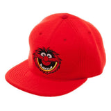 Disney The Muppets Animal Face Red Faux Mohair Flat Bill Snapback