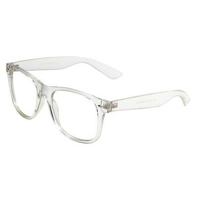 Crystal Transparent Classic Square Sunglasses w/ Clear Lenses
