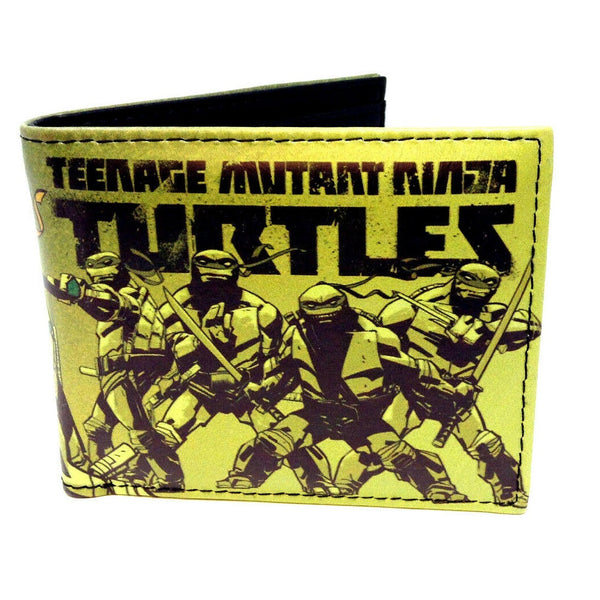 Nickelodeon Teenage Mutant Ninja Turtles Sublimated Graphic Print PU Faux Leather Men's Bifold Wallet
