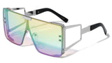XL Oversized One Piece Floating Lens Shield Aviator Luxury Sunglasses