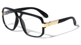 Gazelle Swag Square Oversized Hip Hop Luxury Sunglasses w/ Clear Lenses