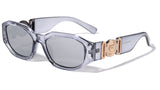 Slim Oval Gold Tiger Medallion Luxury Biggie Sunglasses