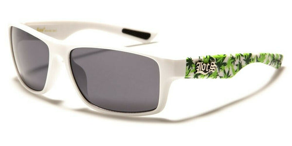 Locs Classic Square Weed Leaf Wrap Around Sport Sunglasses