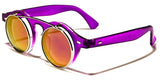 Cool Flip Up Round Clear Circle Lens Retro Steampunk Luxury Sunglasses
